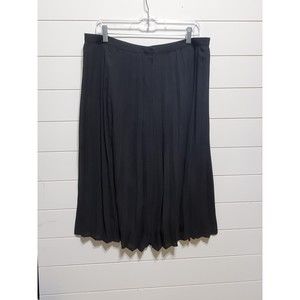 Jennie & Martis womens size PL black accordion midi skirt office back zip button